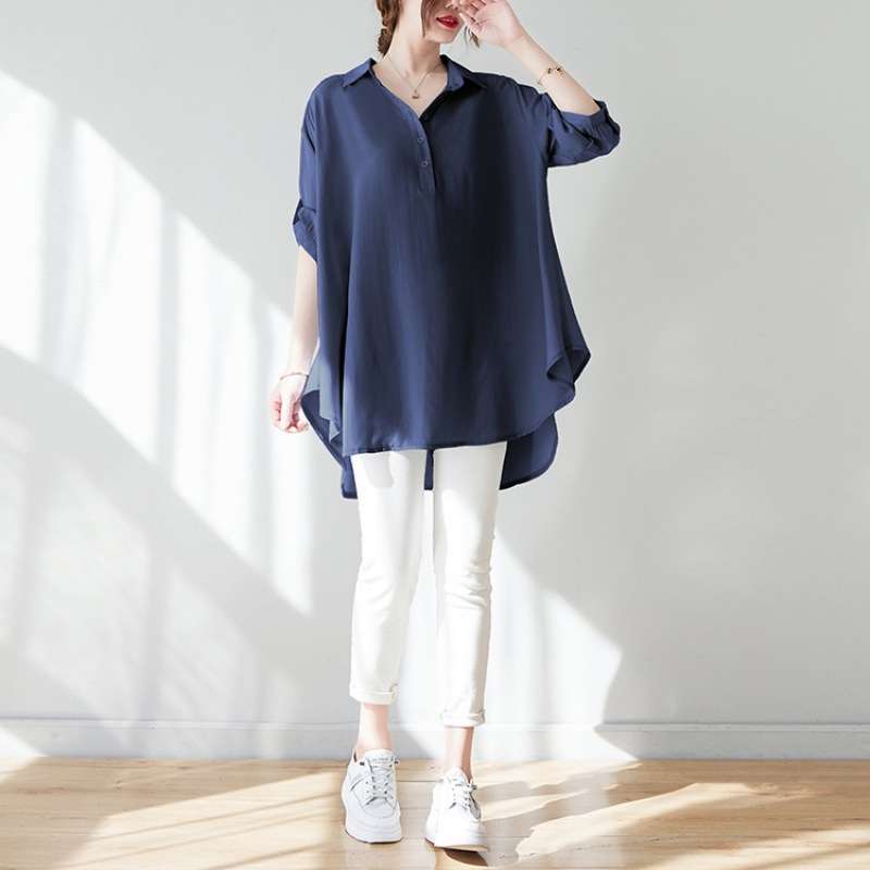 大人かわいい服 とろみ素材のシアーチュニックトップス