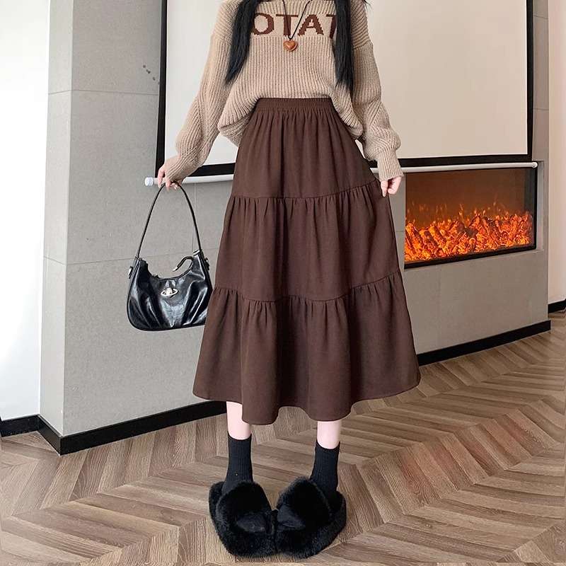 大人かわいい服 ふんわり ティアードロングスカート