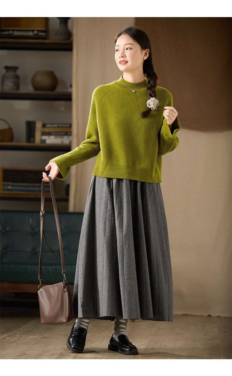 大人かわいい服 ニットプルオーバー