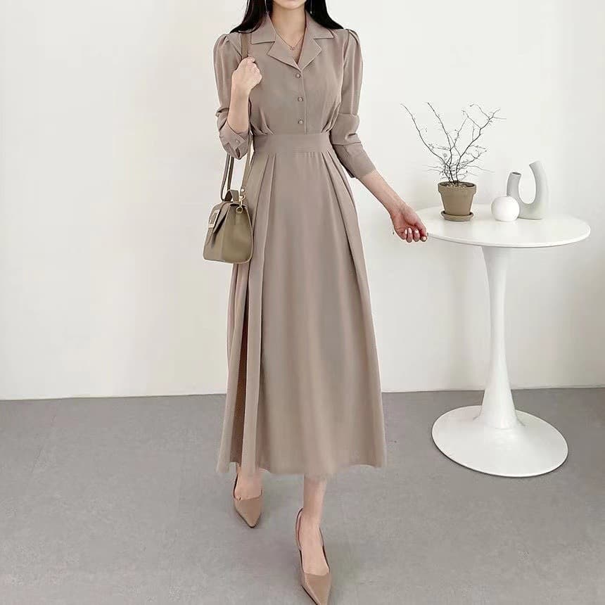 大人かわいい服  クラシカルロングワンピース