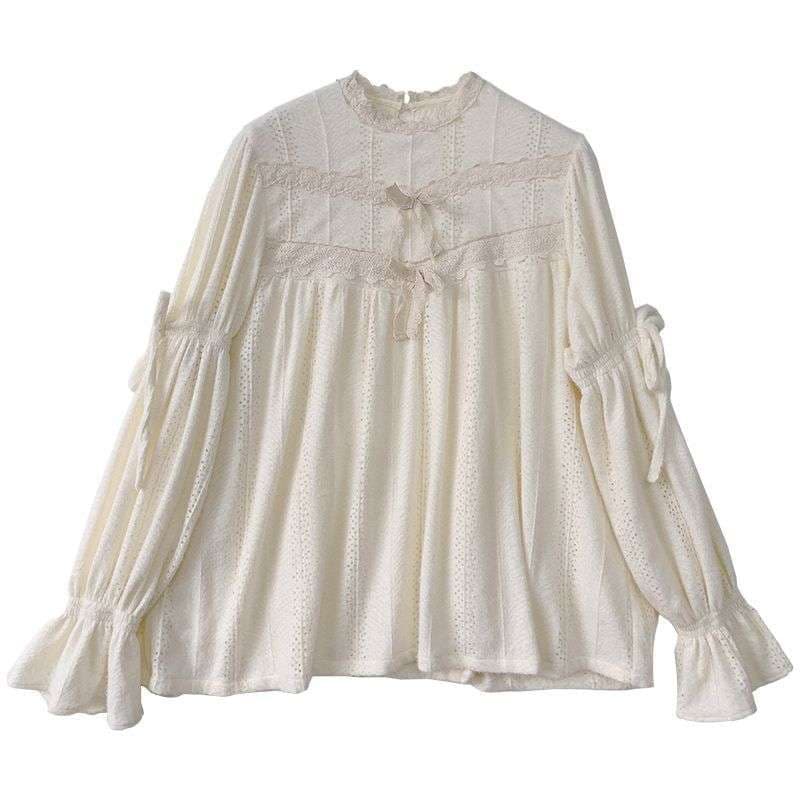 大人かわいい服 レース襟付きティアードフェミニンワンピース