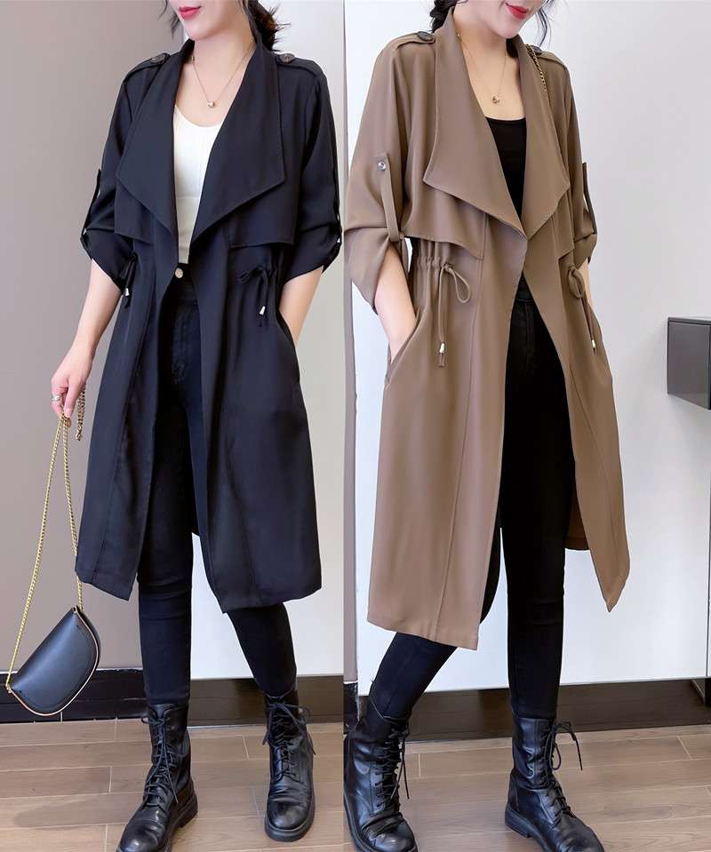 大人かわいい服 ゆったりドレープデザインコート