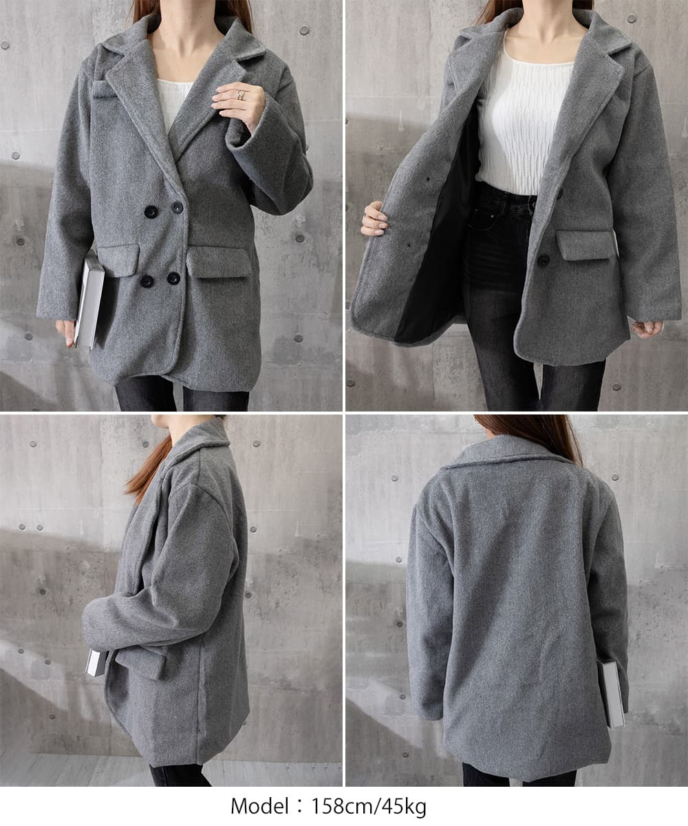 大人かわいい服 ふわもこシャギー ミドル丈コート レディース