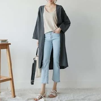大人かわいい服 ゆるふわシルエットの大人ロングカーディガン