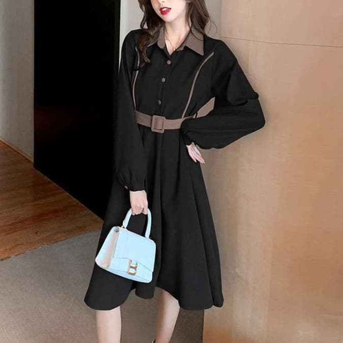 大人かわいい服 クラシカルシャツワンピース