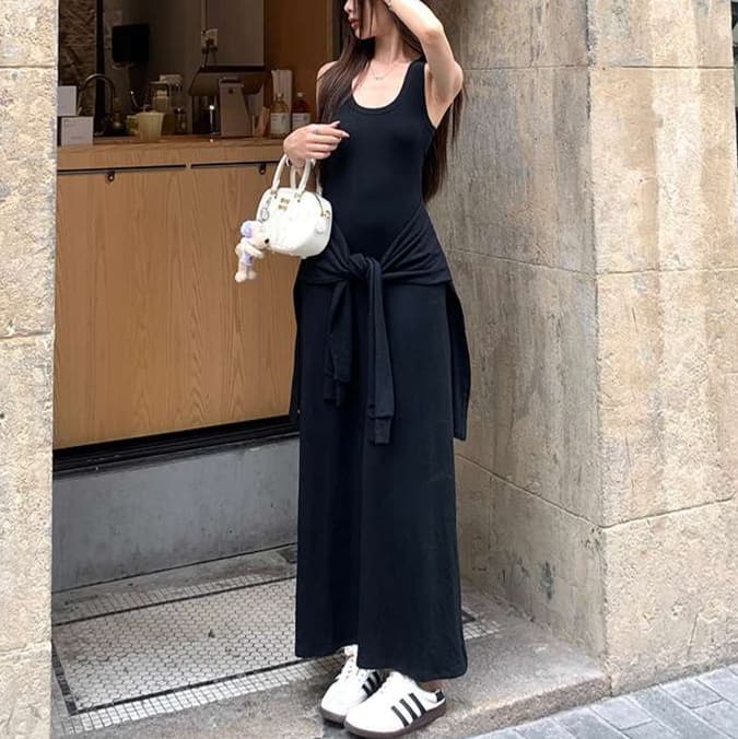 大人かわいい服 美シルエット フレアロングワンピース