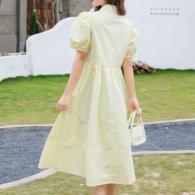 大人かわいい服 ガーリーシルエットふんわりワンピース