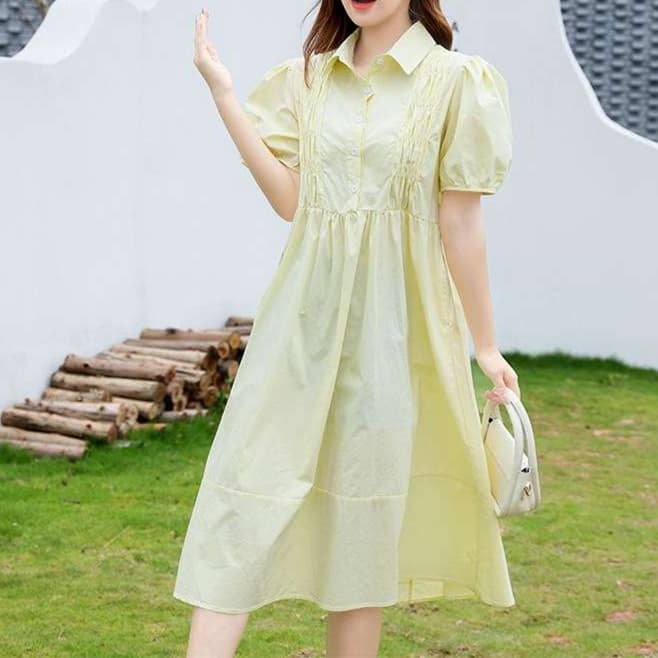 大人かわいい服 ガーリーシルエットふんわりワンピース