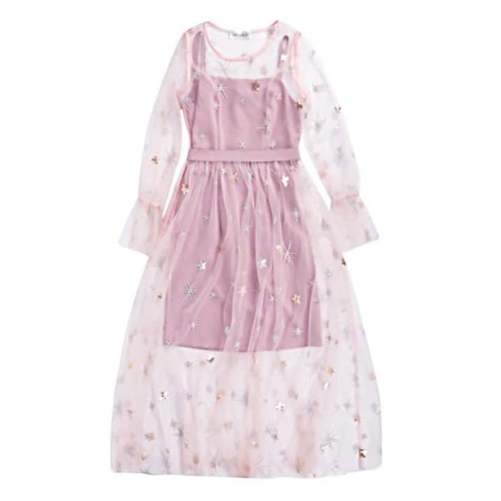 大人かわいい服 透け感エアリー チュールワンピース