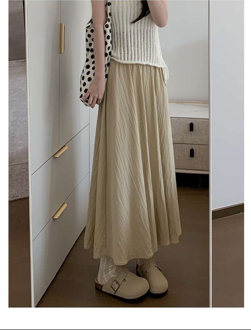大人かわいい服 軽やかドレープ マキシスカート