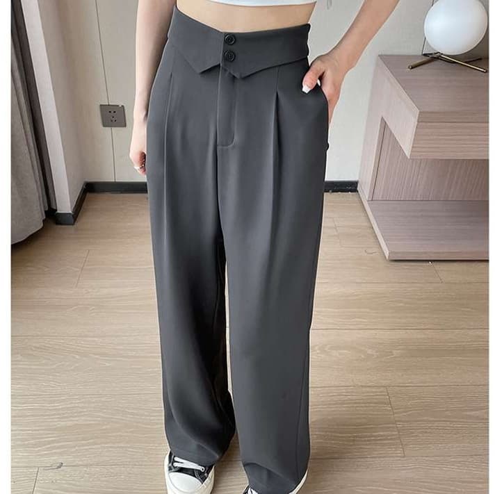 大人かわいい服 脚長見え ハイウエストワイドパンツ