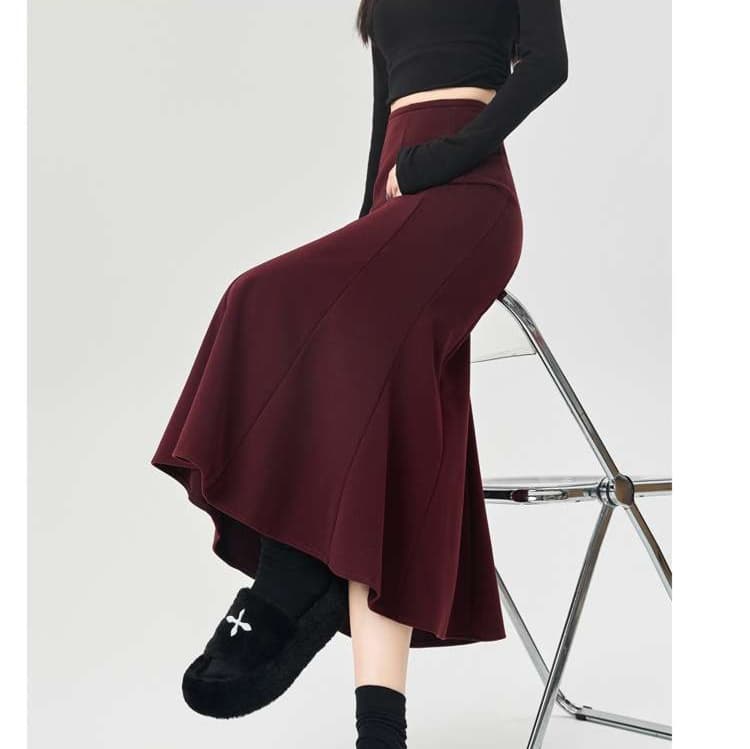 大人かわいい服 美シルエット マキシフレアスカート