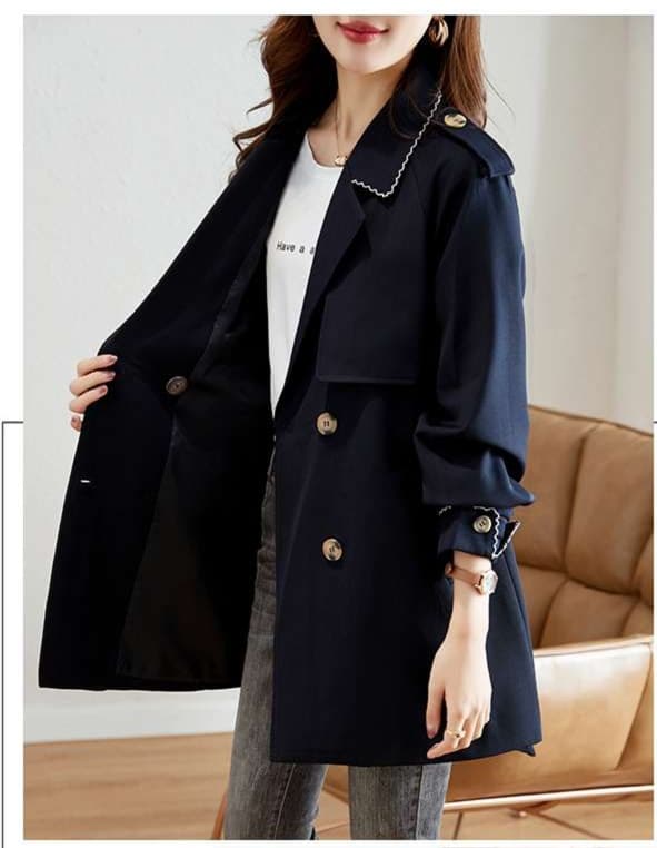 大人かわいい服 フェミニンミリタリートレンチ