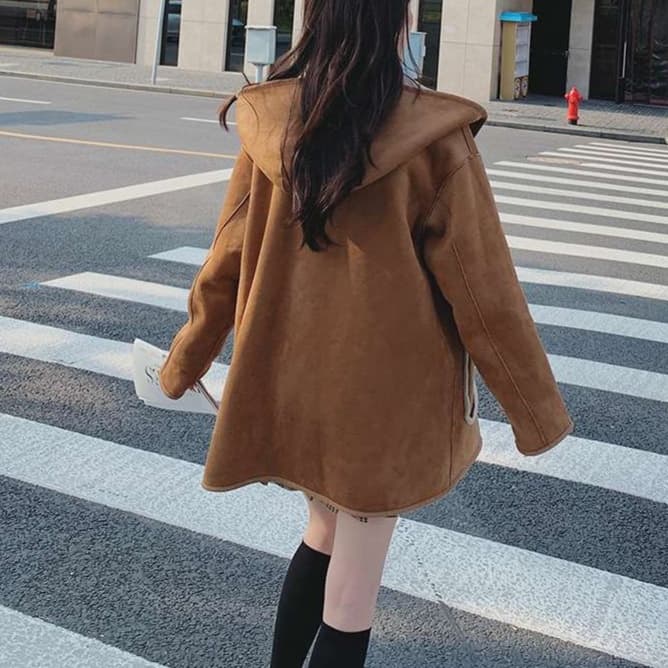 大人かわいい服 ゆったりウールダッフルアウター