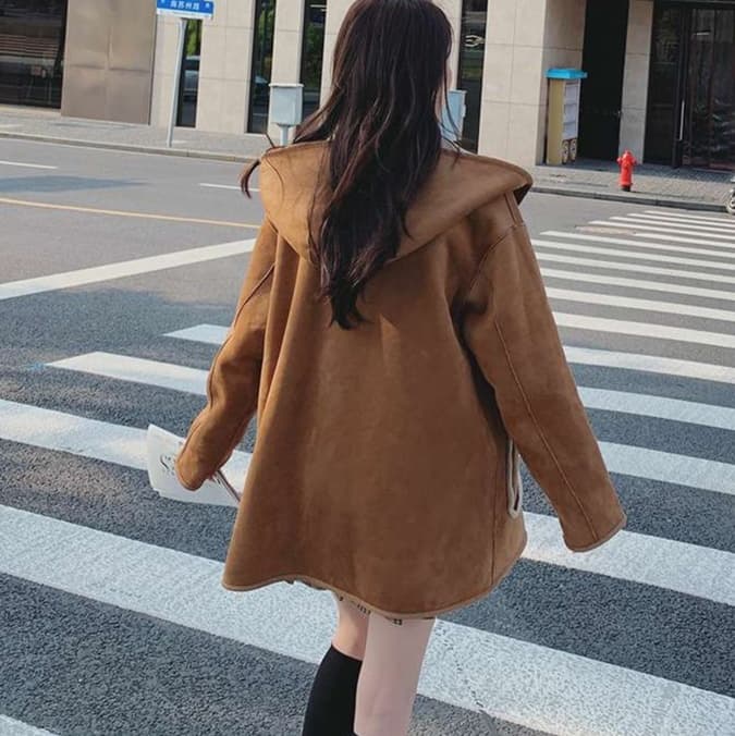 大人かわいい服 ゆったりウールダッフルアウター