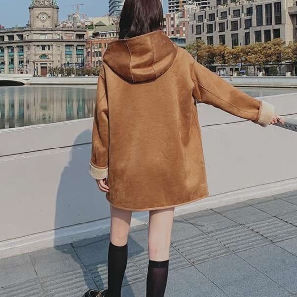 大人かわいい服 ゆったりウールダッフルアウター