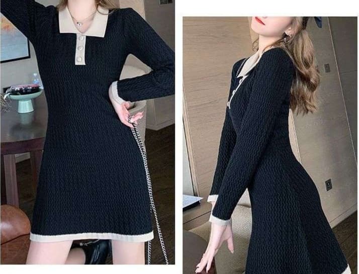大人かわいい服 ニットポロワンピース ‐大人可愛いスタイル‐