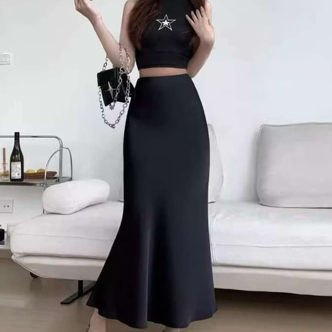 大人かわいい服 美シルエット マーメイドロングスカート