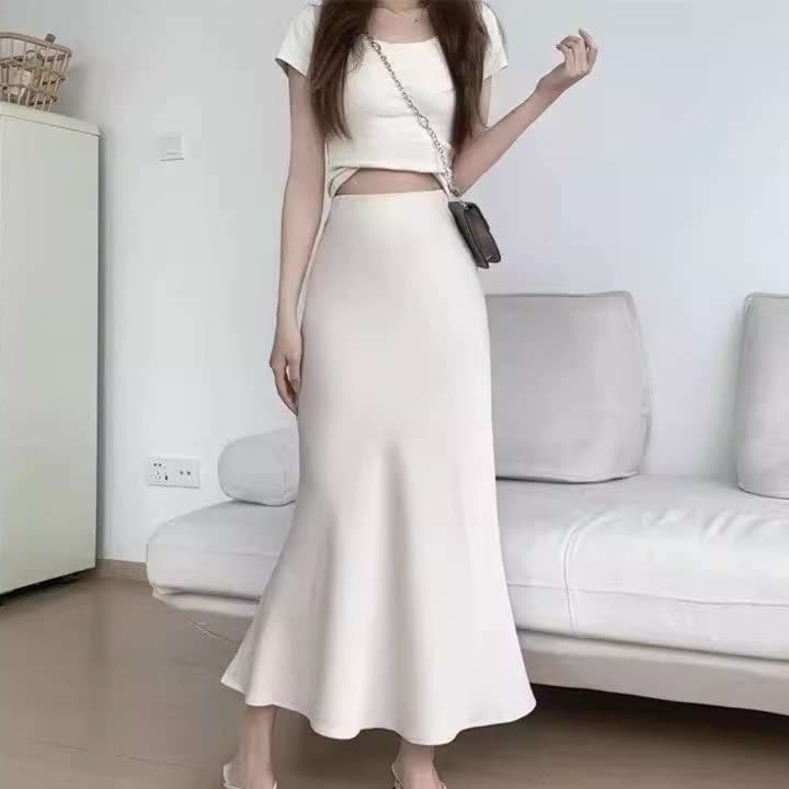 大人かわいい服 美シルエット マーメイドロングスカート
