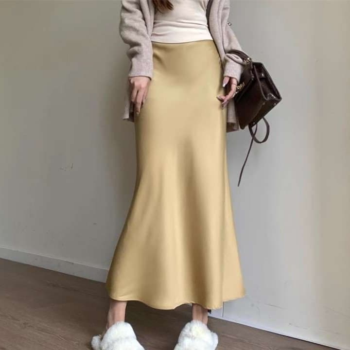 大人かわいい服 美シルエット マーメイドロングスカート