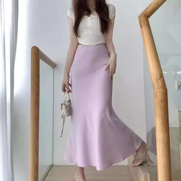 大人かわいい服 美シルエット マーメイドロングスカート