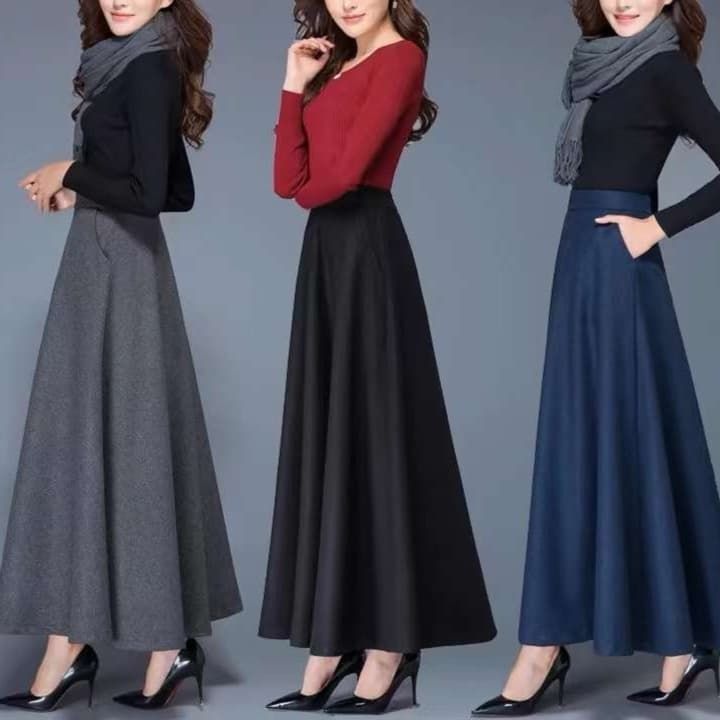 大人かわいい服 優雅シルエット フレアロングスカート