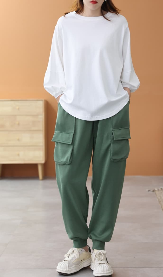 大人かわいい服 パフスリーブプルオーバー