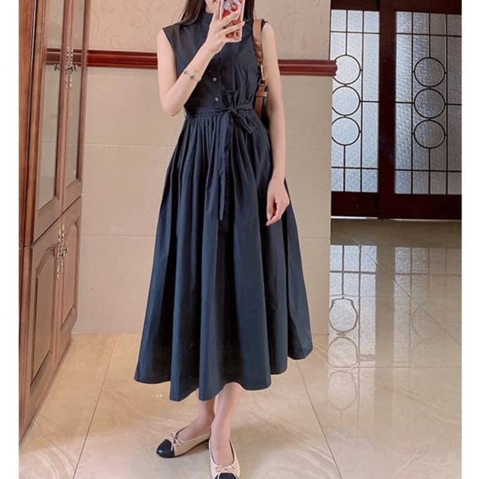 大人かわいい服 シンプル上品 ギャザーワンピース