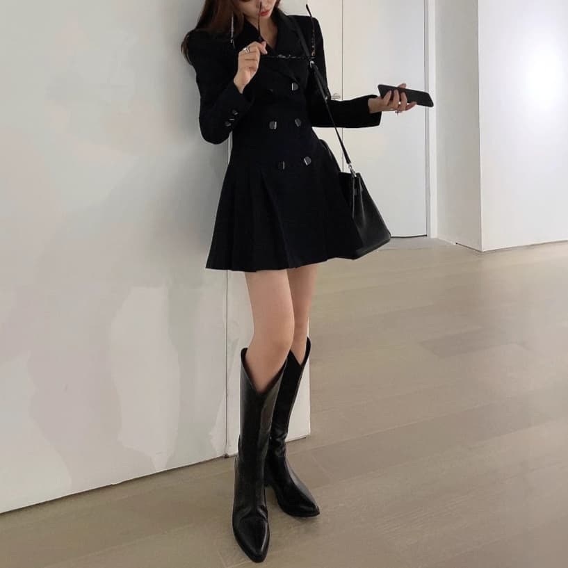 大人かわいい服 ダブルフレア細見えワンピース