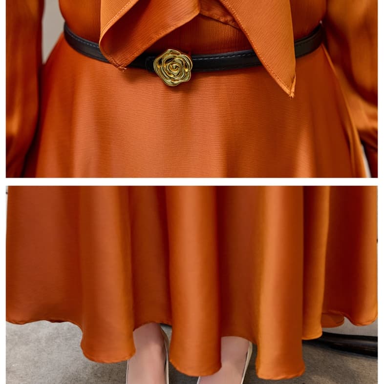 大人かわいい服 優美リボンタイワンピース