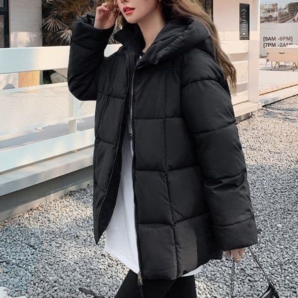 大人かわいい服 ボリューム襟ふんわり中綿入りショートコート