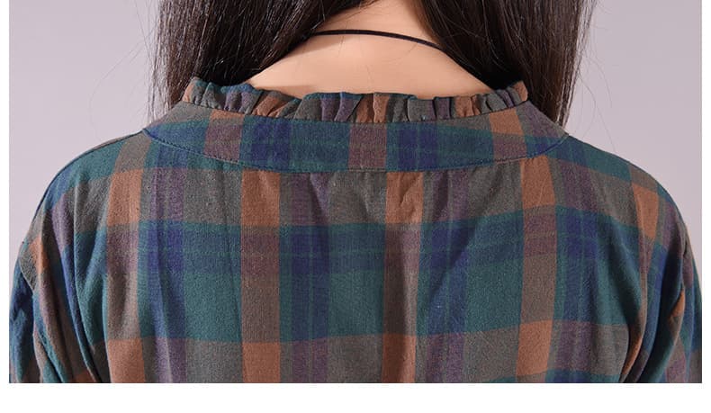 大人かわいい服 ゆったり可愛い なごみチェックワンピース