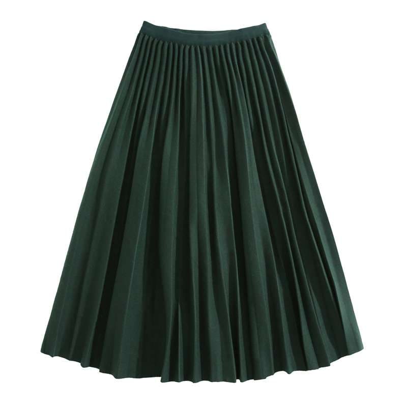 大人かわいい服 しなやか揺れる 上品プリーツスカート