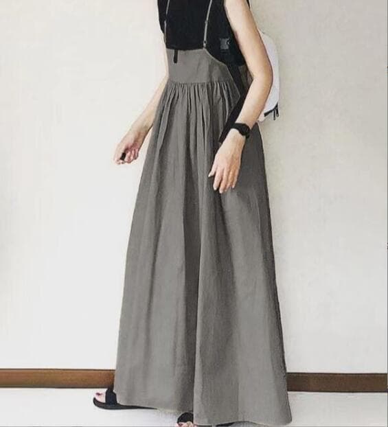 大人かわいい服 ナチュラルプリーツ キャミロングワンピース