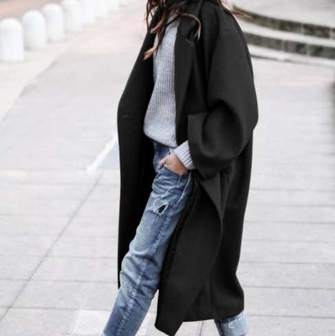 大人かわいい服 ゆったりシルエットコート