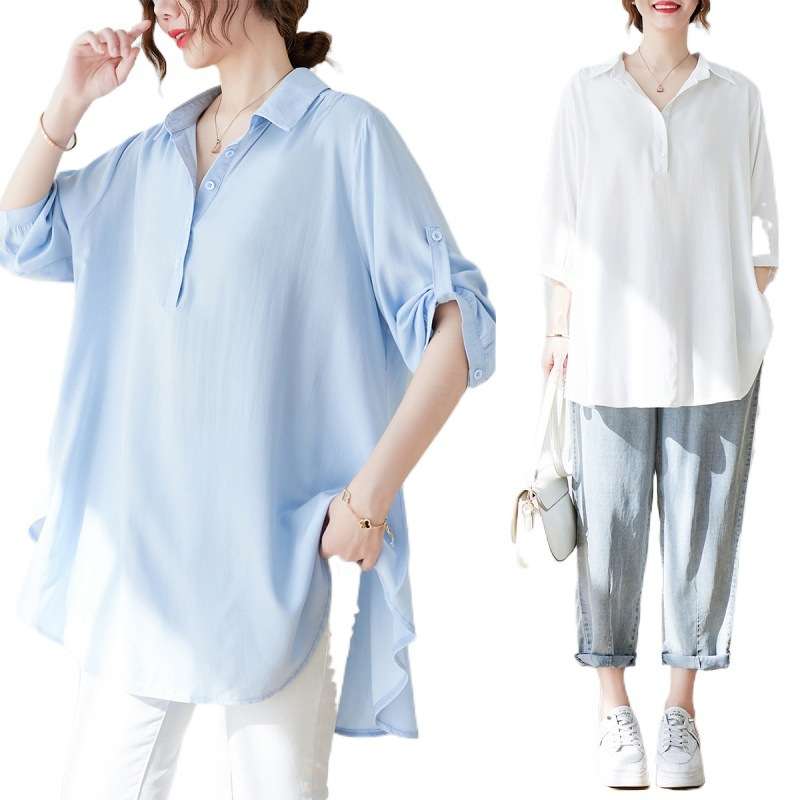 大人かわいい服 とろみ素材のシアーチュニックトップス