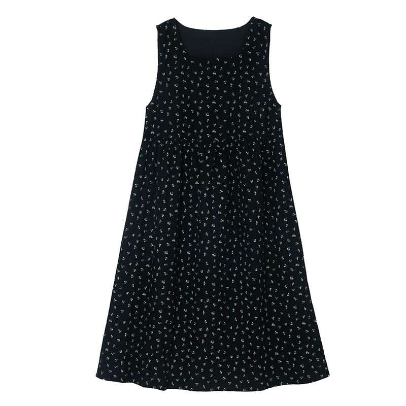 大人かわいい服 レトロ可愛い小花柄サロペットワンピース