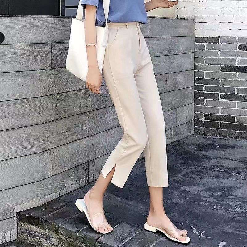 大人かわいい服 美脚シルエット スリットパンツ