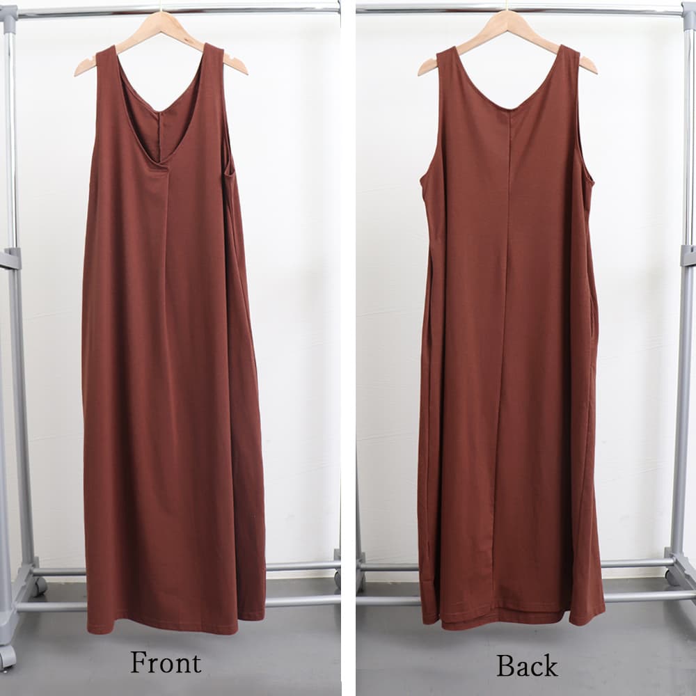 大人かわいい服 Vネックジャンパースカート ロングワンピース 秋冬