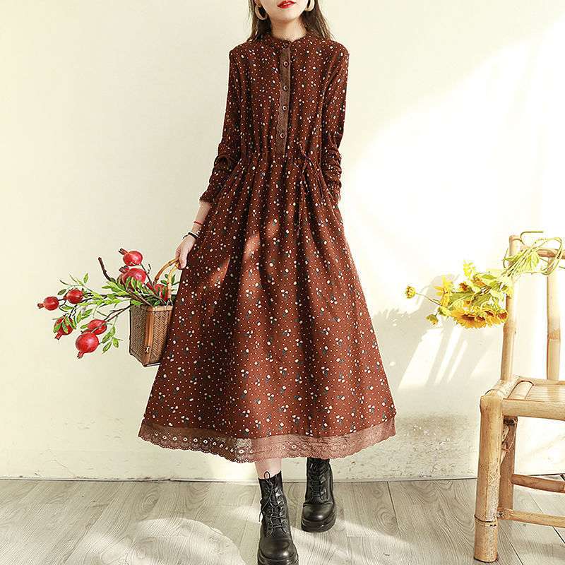 大人かわいい服 星空模様のふんわりロングワンピース