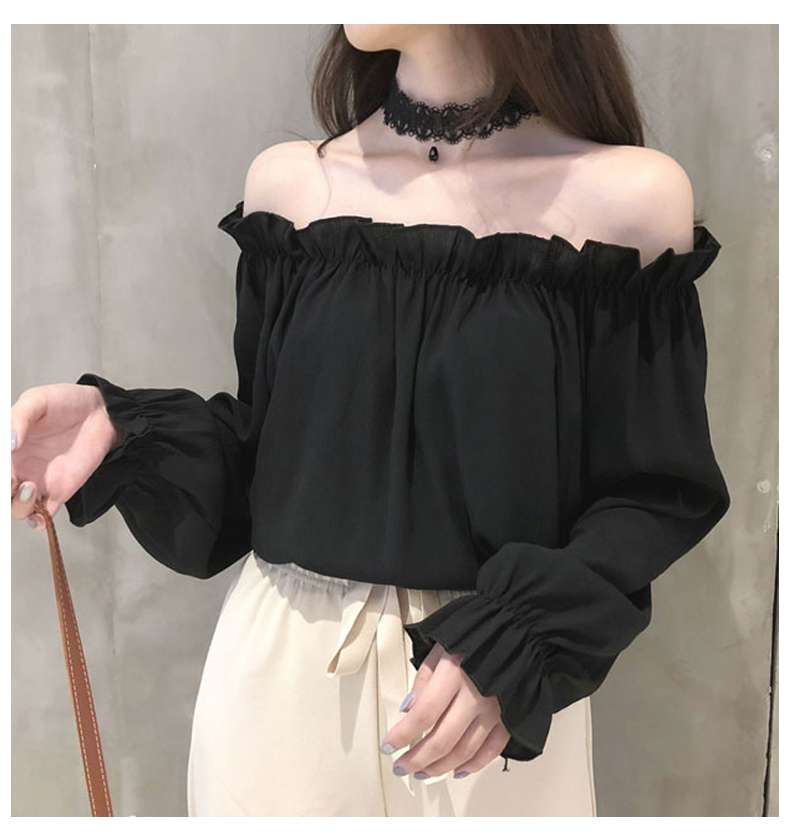 大人かわいい服 袖ギャザー×フリルの上品オフショルダー
