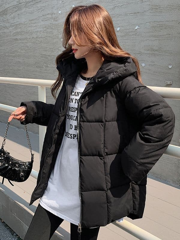 大人かわいい服 ボリューム襟ふんわり中綿入りショートコート