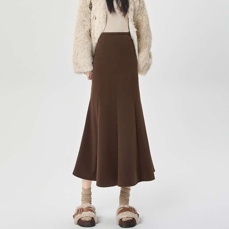 大人かわいい服 美シルエット マキシフレアスカート