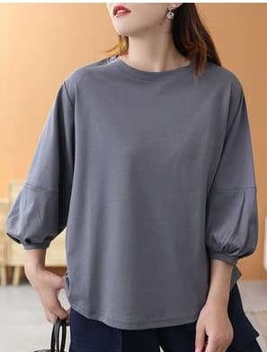大人かわいい服 パフスリーブプルオーバー