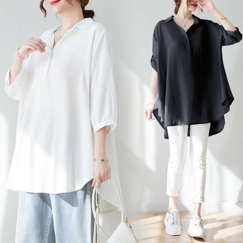 大人かわいい服 とろみ素材のシアーチュニックトップス