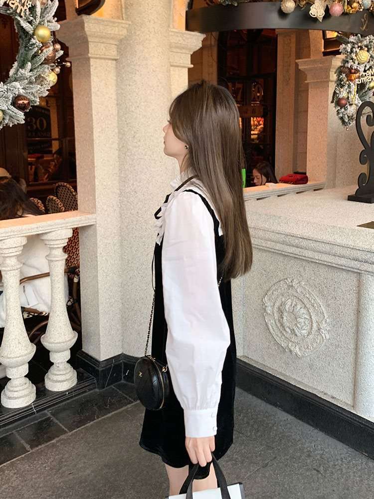 大人かわいい服 リボンとフリルのレトロガーリーワンピース