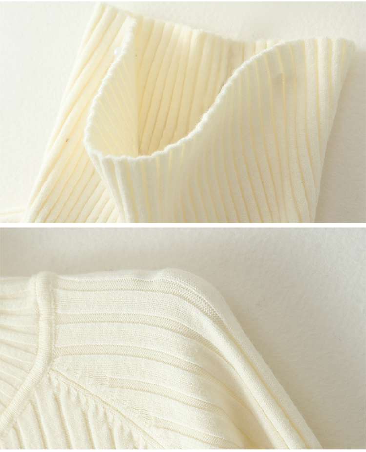 大人かわいい服 リブニットタートルワンピース