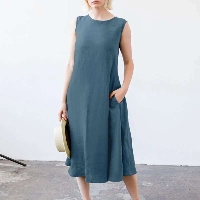 大人かわいい服 ゆるシルエット ミディ丈ワンピース