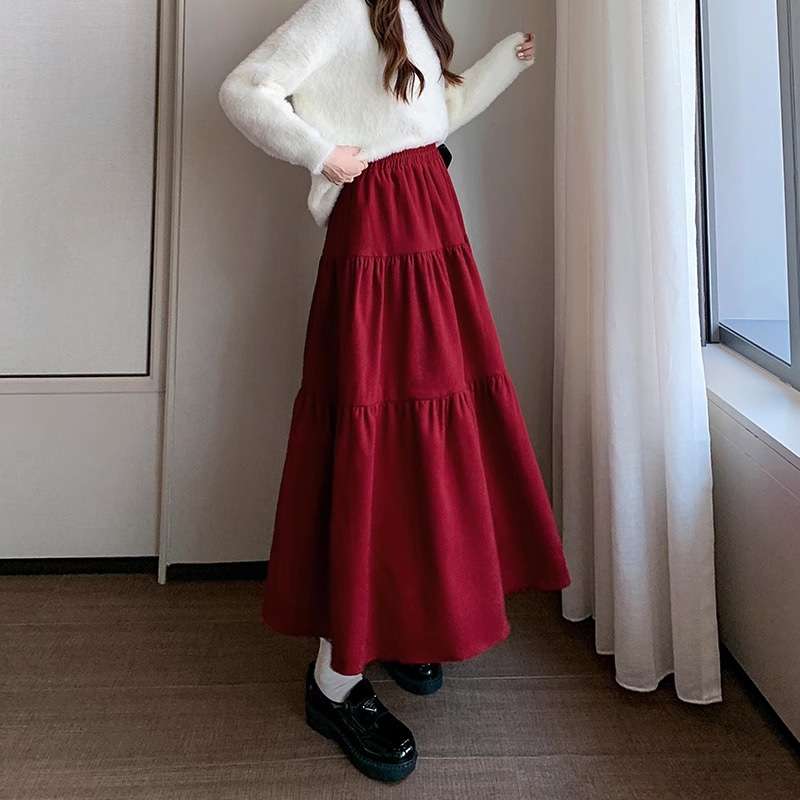 大人かわいい服 ふんわり ティアードロングスカート