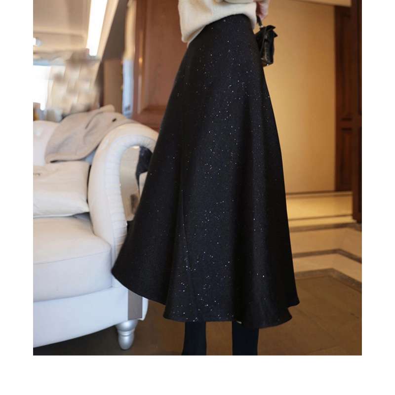 大人かわいい服 きらめきフレアロングスカート
